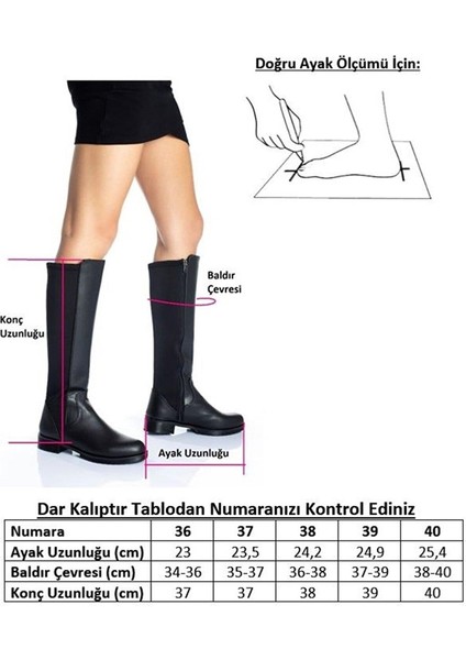 Tolgado Kadın Siyah Dalgıç Kumaş Çizme
