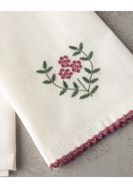 Retro Grids Pamuk Kurulama Bezi Krem - Pembe modelleri