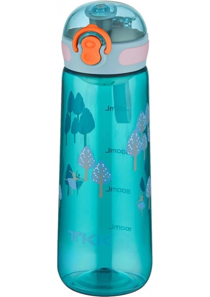 Turkuaz 550ml Çocuk Su Matarası, Pipetsiz Taşıma ve Süzgeçli, Hafif ve