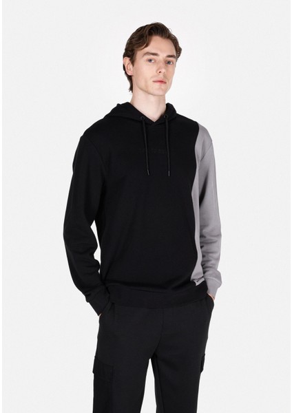 Regular Fit Erkek Siyah Sweatshirt