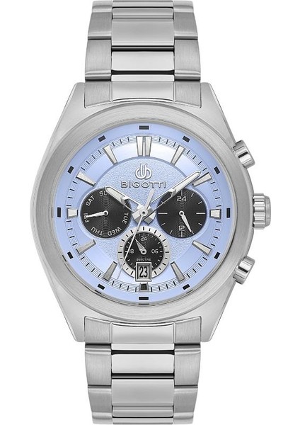 BG.1.10631-6 Fonksiyonlar Aktif Takvimli Çelik Kasa Metalik Renk Erkek Kol Saati
