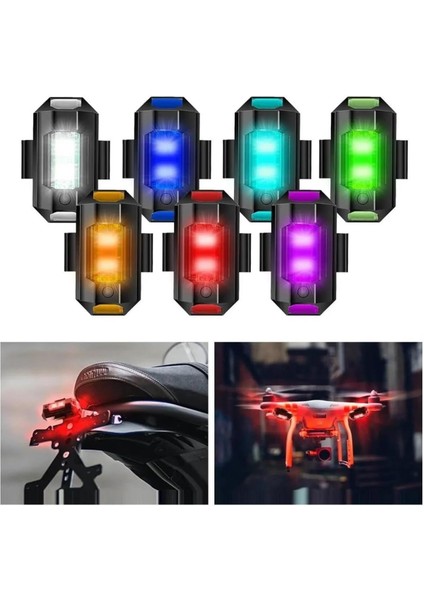 Bisiklet&scooter Çakar,7 Renk Led,3 MOD,110MAH Şarj Edilebilir,cırt Cırt ve Lastik Ile Kullanım
