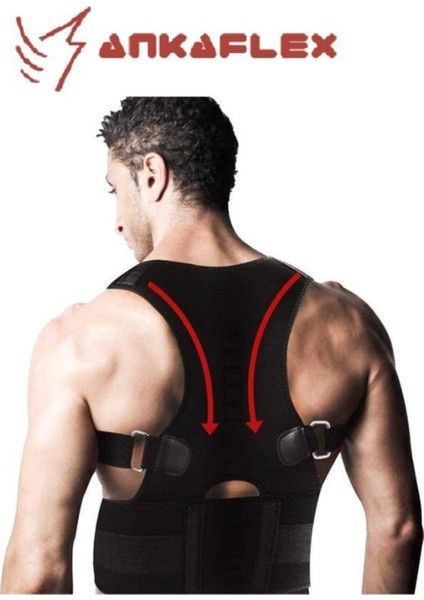 Dik duruş destekleyici sırt ve bel korsesi, manyetik omuz ve bel koruma, orta boy, siyah fiyatları