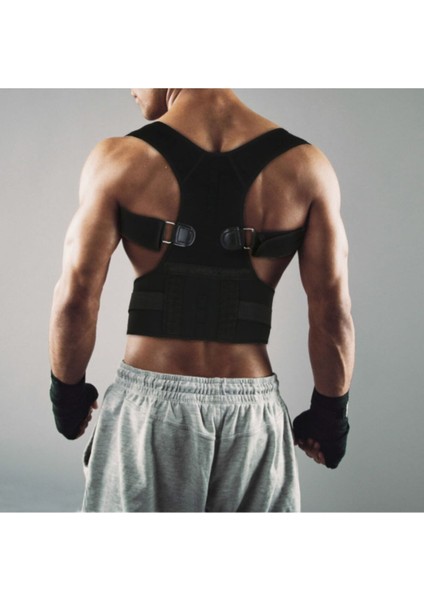 Dik duruş destekleyici sırt ve bel korsesi, manyetik omuz ve bel koruma, orta boy, siyah modelleri