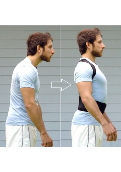 Dik duruş destekleyici sırt ve bel korsesi, manyetik omuz ve bel koruma, orta boy, siyah fırsatları