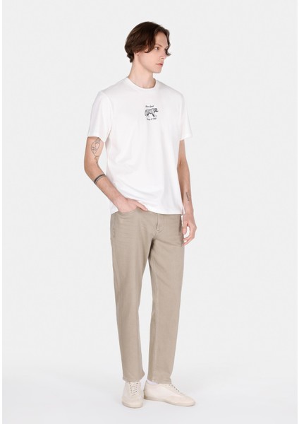 Comfort Fit Yuvarlak Yaka Düz Erkek Beyaz Kısa Kol Tişört modelleri