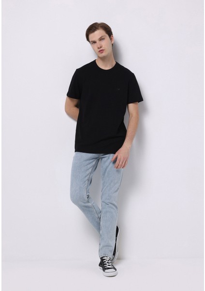 Straight Fit Düşük Bel Düz Paça Erkek İndigo Ecologic Jean Pantolon