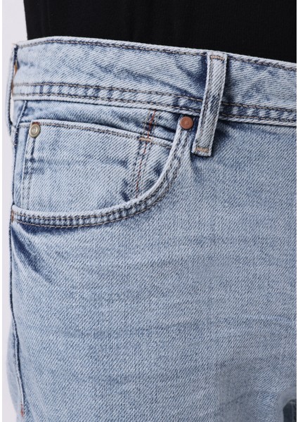Straight Fit Düşük Bel Düz Paça Erkek İndigo Ecologic Jean Pantolon indirimleri