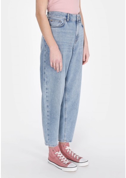 Barrel Fit Kadın İndigo Jean Pantolon fırsatları