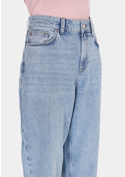 Barrel Fit Kadın İndigo Jean Pantolon indirimleri