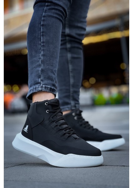 BA0318 Bağcıklı Erkek Yüksek Taban Beyaz Taban Spor Bot modelleri