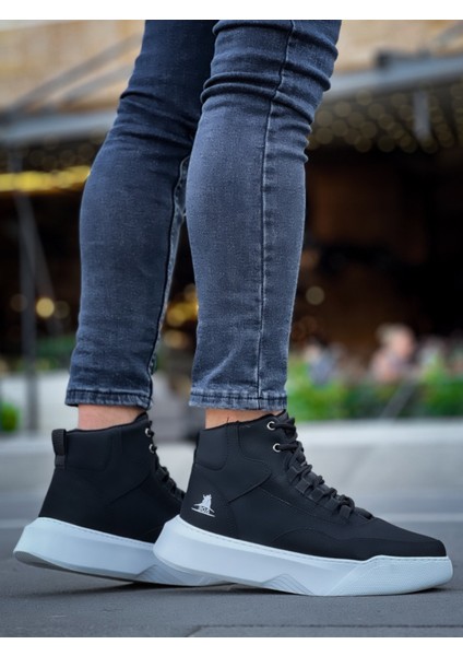 BA0318 Bağcıklı Erkek Yüksek Taban Beyaz Taban Spor Bot fırsatları