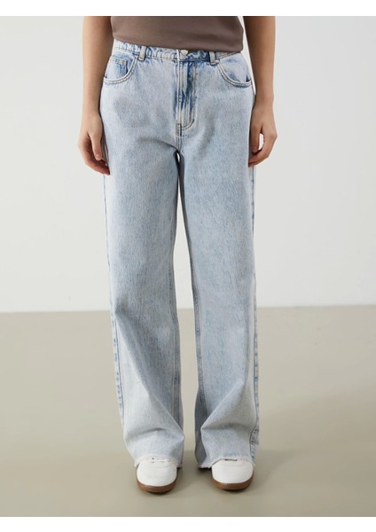 Xsıde Mavi Wideleg Kadın Jean Pantolon fırsatları