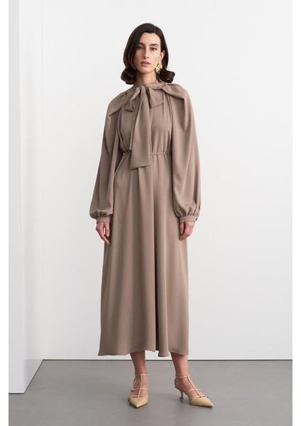 Alien Cupra Uzun Elbise Vizon