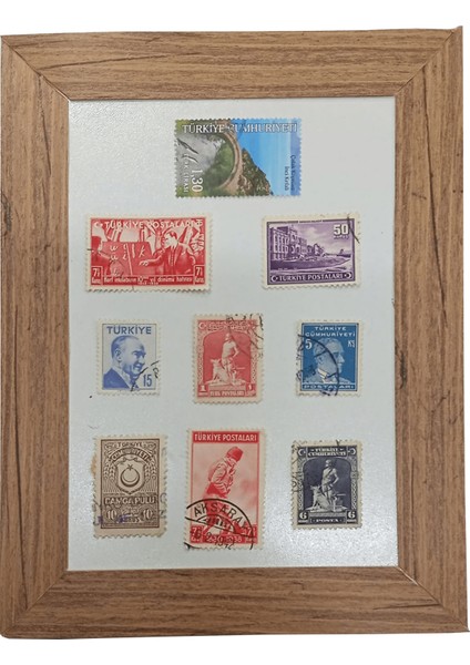 Dekoratif Çerçeveli Nostaljik Pul Koleksiyonu (4 Adet Tablo) fırsatları