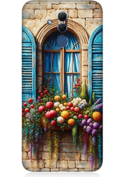 Huawei Mate 20 Lite Uyumlu Pencereden Renkli Hayat Desenli Silikon Kılıf