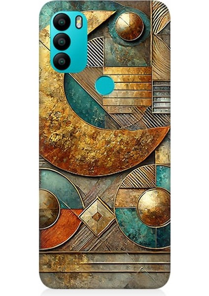 General Mobile Gm 21 Plus Uyumlu Yarım Ay Geometrik Kompozisyon Desenli Silikon Kılıf