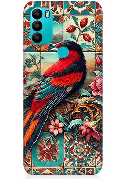 General Mobile Gm 21 Plus Uyumlu Çini Desenli Kuş Kompozisyonu Desenli Silikon Kılıf