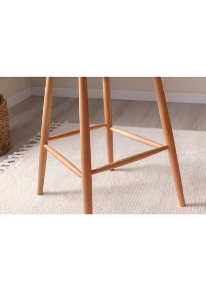 Teksas Ahşap Naturel Kolsuz Mutfak Bar Sandalyesi fırsatları