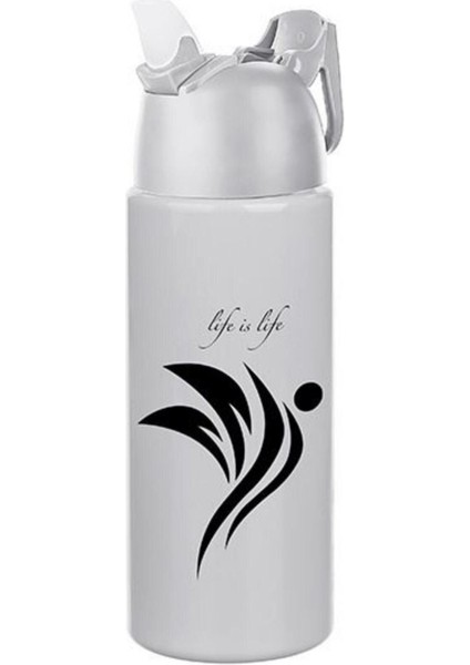 Güvenli ve şık 700 ml gri spor matara, kendiliğinden güçlü suluk. modelleri