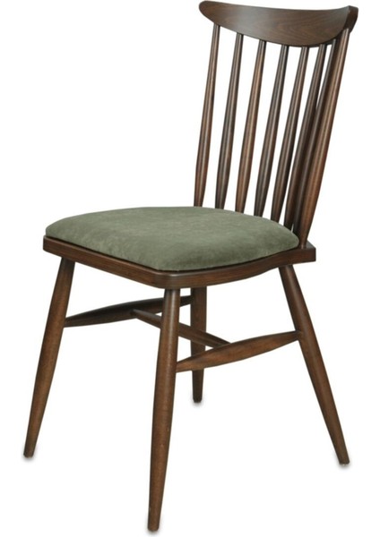 Teksas Koyu Ceviz Kayın Ahşap Kolsuz Mutfak Sandalyesi