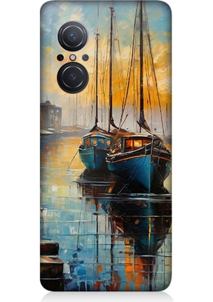 Huawei Nova 9 Se Uyumlu Limanda Günbatımı Huzuru Desenli Silikon Kılıf
