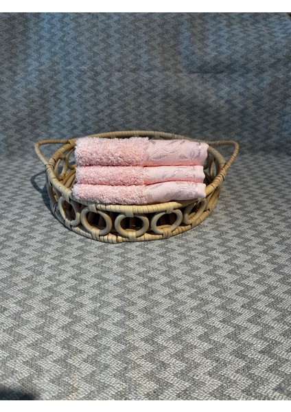 Pembe yumuşak Dokunuş, Şık Detaylar – 3’lü 30X50 cm %100 Pamuk El Havlusu (500GR) fiyatları