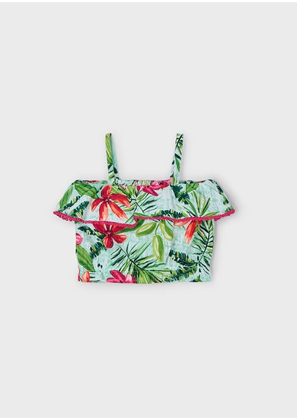 Kız Çocuk Fırfırlı Bluz Turkuaz 3186 fiyatları