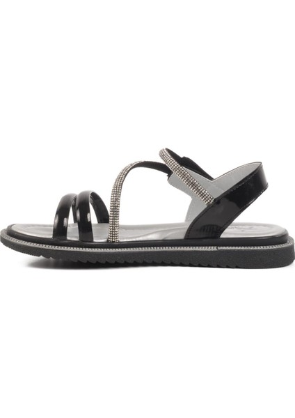 Siyah Rugan Çocuk Sandalet 25T103 F