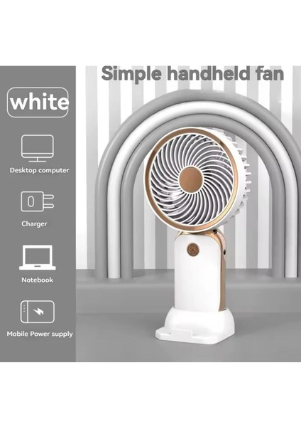 Şarjlı Telefon Standlı Mini Fan Masa ve El Fanı Vantilatör