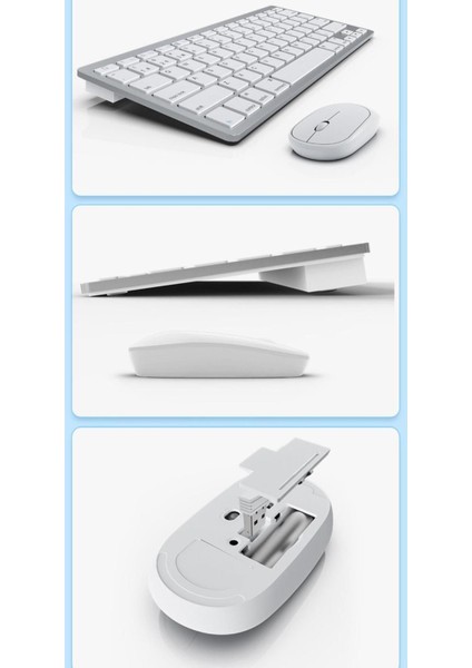 Bluetooth Kablosuz Bağlantılı Taşınabilir Pilli Tablet iPad Pc Tablet Bilgisayar Klavye Mouse Set