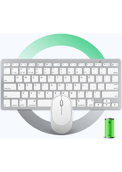 Bluetooth Kablosuz Bağlantılı Taşınabilir Pilli Tablet iPad Pc Tablet Bilgisayar Klavye Mouse Set