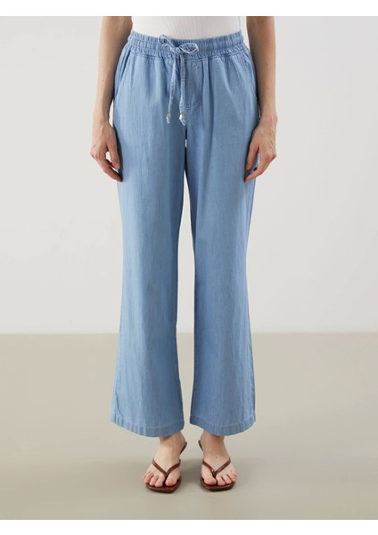 Lcwaıkıkı Classic Bej Beli Lastikli Wideleg Kadın Jean Pantolon fiyatları
