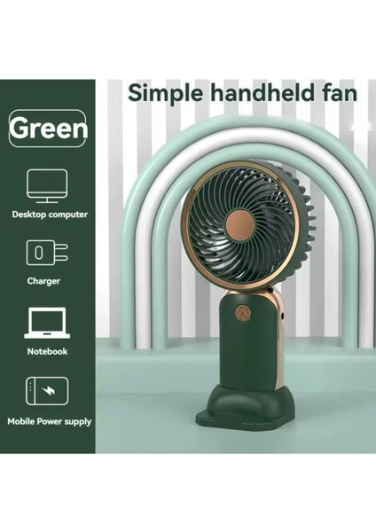 Şarjlı Telefon Standlı Mini Fan Masa ve El Fanı Vantilatör