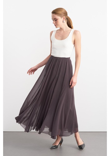 Eva Parçalı Uzun Etek Antrasit