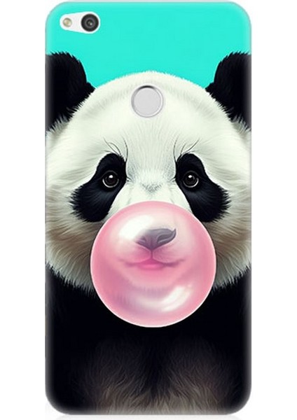 Huawei P9 Lite 2017 Uyumlu Sakız Çiğneyen Tatlı Panda Desenli Silikon Kılıf