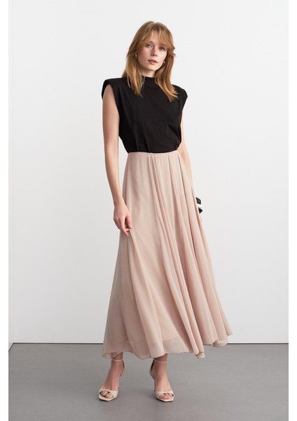 Eva Parçalı Uzun Etek Bej modelleri