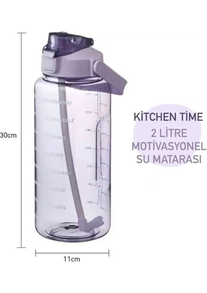 Şeffaf 2000 ml motivasyon matara, sağlıklı ve şık mor su şişesi fiyatları