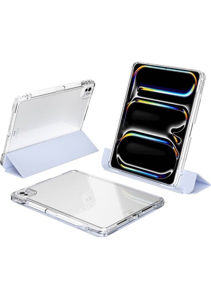 iPad Pro 13 2024 Uyumlu Airbagli Manyetik Ayrılabilen Fuchsia Sliding Tablet Kılıfı fiyatları