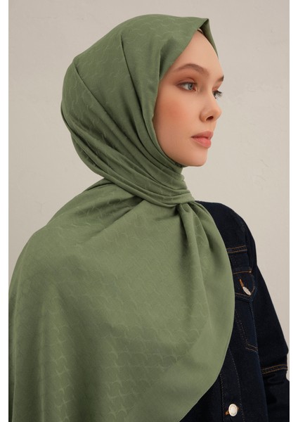 Yeşil Link Desen Bambu Cotton Şal 48