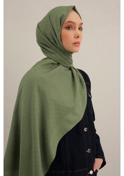 Yeşil Link Desen Bambu Cotton Şal 48