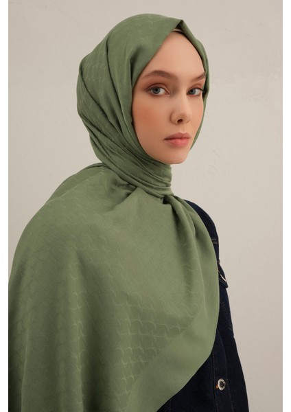 Yeşil Link Desen Bambu Cotton Şal 48