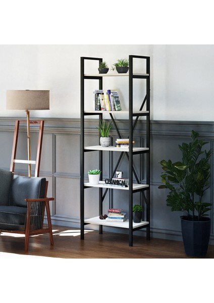 5 Raflı Metal Kitaplık - Beyaz - 180x34x60 cm indirimleri