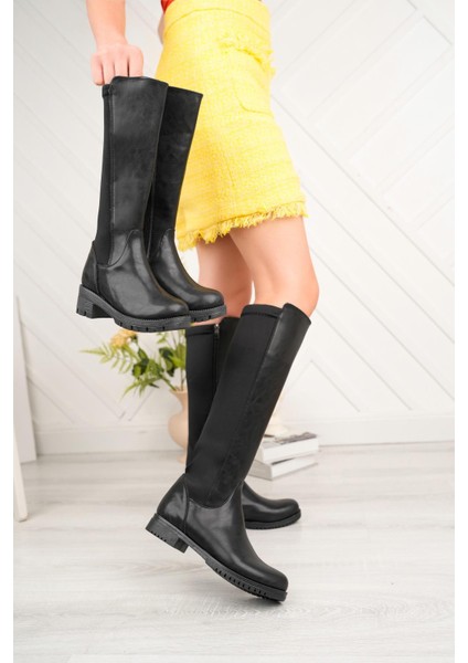 Tolgado Anne-Kız Çocuk Kombin Siyah Dalgıç Kumaş Çizme fiyatları