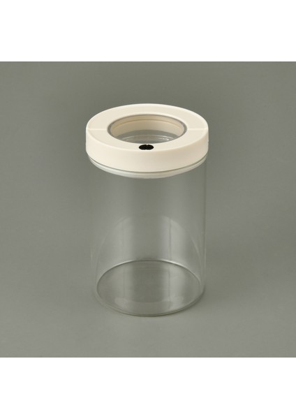 Vakumlu Erzak Kavanozu - Beyaz / Şeffaf - 1400 ml