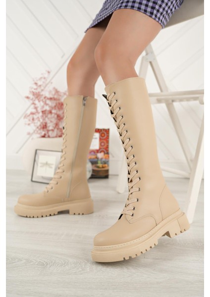 Tolgado Bağcıklı Yanı Fermuarlı Günlük Kadın Çizme fiyatları