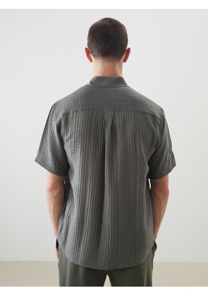 Yeni Sezon Regular Fit Kisa Kollu Erkek Gomlek - S5HA98Z8