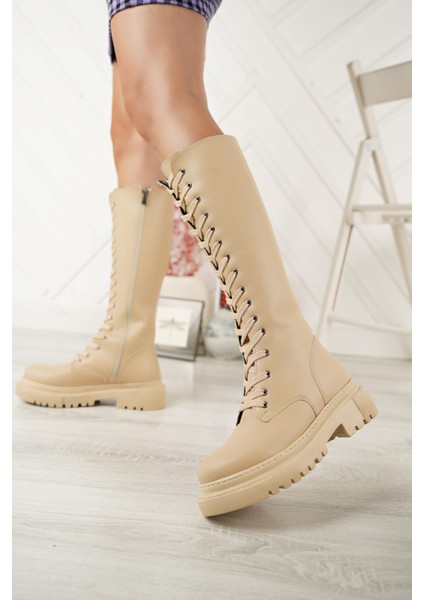 Tolgado Bağcıklı Yanı Fermuarlı Günlük Kadın Çizme modelleri