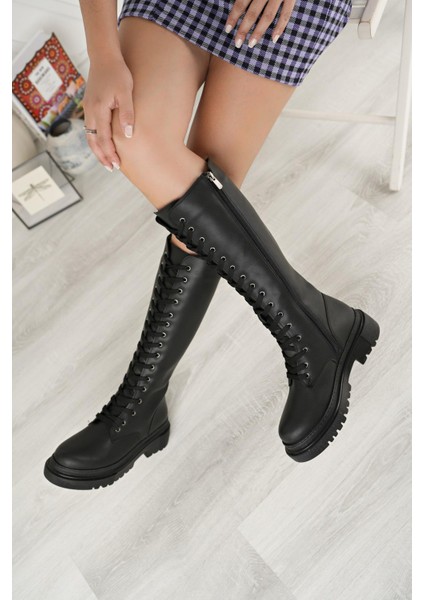 Tolgado Bağcıklı Yanı Fermuarlı Günlük Kadın Çizme indirimleri