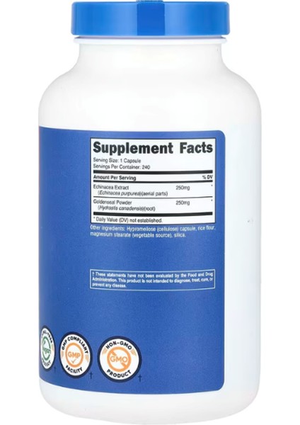 Echinacea & Goldenseal Root 500 mg 240 Capsules fiyatları